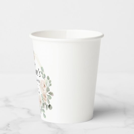 Eucalyptus White Floral Vrijgezellenfeest Papieren Bekers (Links)