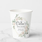 Eucalyptus White Floral Vrijgezellenfeest Papieren Bekers (Voorkant)