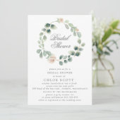 Eucalyptus White Floral Wreated Vrijgezellenfeest Kaart (Staand voorkant)