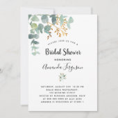 Eucalyptus white Gold green elegant vrijgezellenfe Kaart (Voorkant)