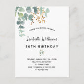 Eucalyptus white goureuze elegant briefkaart (Voorkant)