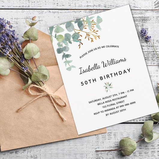 Eucalyptus white goureuze elegant briefkaart