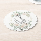 Eucalyptus White Rose Floral 90e verjaardag Kartonnen Onderzetters (Gekanteld)