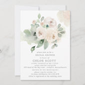 Eucalyptus White Rose Floral Vrijgezellenfeest Kaart (Voorkant)