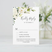 Eucalyptus White Roses Floral Weddenschap RSVP Kaartje (Staand voorkant)