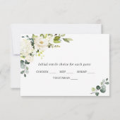 Eucalyptus White Roses Floral Weddenschap RSVP Kaartje (Achterkant)