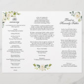 Eucalyptus White Roses Wedding Ceremony Programme (Achterkant)