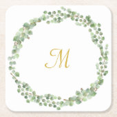 EUCALYPTUS WHITE SQUARE PAPIER 2 ONDERZETTER (Voorkant)