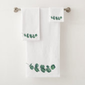 Eucalyptus White Towel set Bad Handdoek (Insitu)