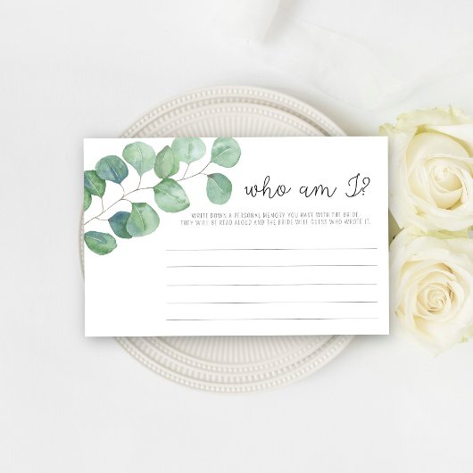 Eucalyptus - Wie ben ik bruidsfeest spel Briefpapier