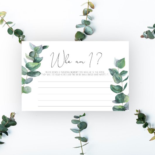Eucalyptus - Wie ben ik bruidsfeest spel Briefpapier