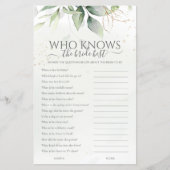 Eucalyptus Wie kent de bruid beste Vrijgezellenfee (Voorkant)