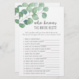 Eucalyptus - Wie kent het beste spel met bruid