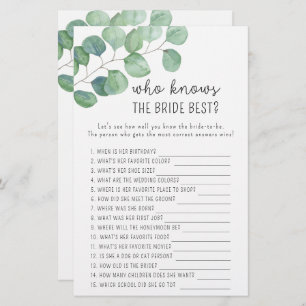 Eucalyptus - Wie kent het beste spel met bruid