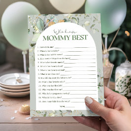 Eucalyptus Wie kent Mommey beste Baby shower games