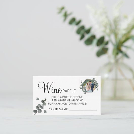 Eucalyptus Wijnkaart Vrijgezellenfeest Plaatskaartje (Staand voorkant)