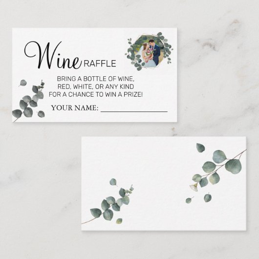 Eucalyptus Wijnkaart Vrijgezellenfeest Plaatskaartje (Voorkant / Achterkant)