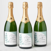 Eucalyptus Wijnlabels Drinken Bruidsbladeren Mint Sparkling Wijnetiket (Flessen)
