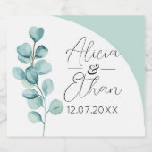 Eucalyptus Wijnlabels Drinken Bruidsbladeren Mint Sparkling Wijnetiket (Enkel label)