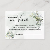Eucalyptus Wijnloterij ticket tweetalige kaart (Achterkant)