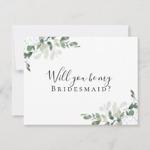 Eucalyptus Wil je mijn bruidsmeisje zijn kaart