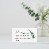 Eucalyptus Wine Raffle Ticket card Vrijgezellenfee (Staand voorkant)