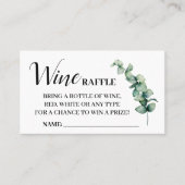 Eucalyptus Wine Raffle Ticket card Vrijgezellenfee (Voorkant)