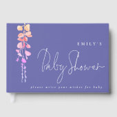 Eucalyptus Wishes for Baby shower Lila Gastenboek (Voorkant)