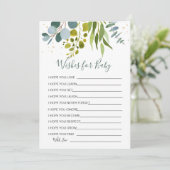 Eucalyptus Wishes voor Baby shower Game Invitation Kaart (Staand voorkant)