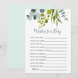 Eucalyptus Wishes voor Baby shower Game Invitation Kaart