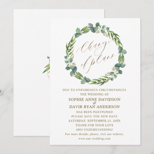 Eucalyptus wisting Gold verandering plannen Kaart (Voorkant / Achterkant)