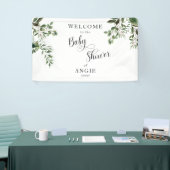 Eucalyptus Wit Eenvoudig Baby shower Spandoek (Beurs)