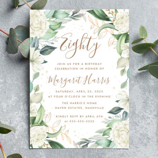 Eucalyptus Wit Goud Bloemen 80ste Tachtigste Verja Kaart