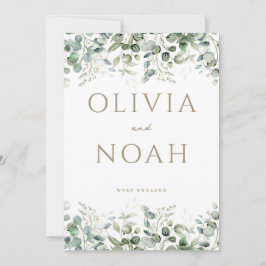 Eucalyptus Wit Wij Zijn Verliefd Uitnodigingskaart Kaart