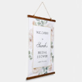 Eucalyptus Witte Bloem Bruidsfeest Welkomstbord Hangend Wandkleed (Gebogen)