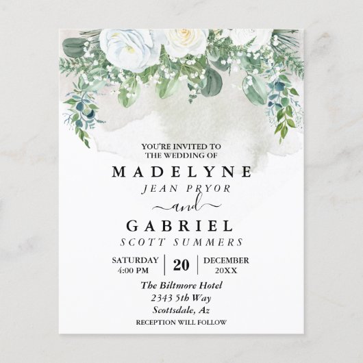 Eucalyptus Witte Bloem Bruiloft Budget Bloemen (Voorkant)
