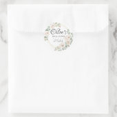 Eucalyptus Witte Bloem Bruiloft Dank Je Wel Ronde Sticker (Tas)