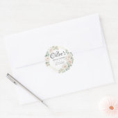 Eucalyptus Witte Bloem Bruiloft Dank Je Wel Ronde Sticker (Envelop)