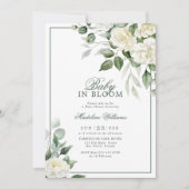 Eucalyptus Witte Bloemen Baby in Bloom Douche Kaart (Voorkant)