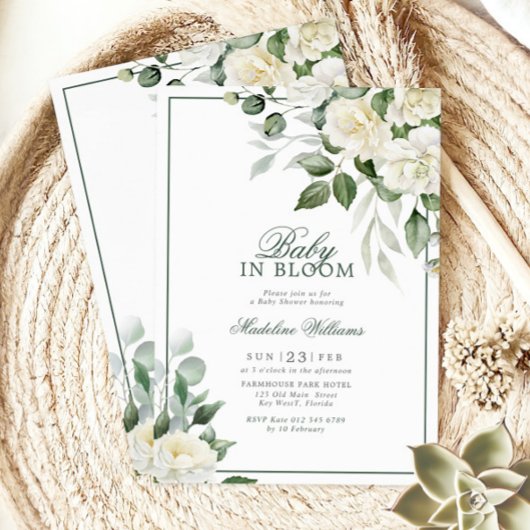 Eucalyptus Witte Bloemen Baby in Bloom Douche Kaart