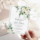 Eucalyptus witte bloemen bevestiging uitnodiging