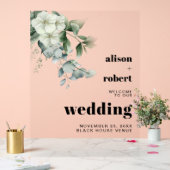 Eucalyptus, witte bloemen bloemige bruiloft WELKOM Acryl Bord (Huwelijk)