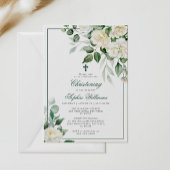 Eucalyptus Witte Bloemen Doop Uitnodiging