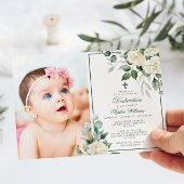 Eucalyptus Witte Bloemen Fotomeisje Toewijding Kaart