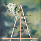 Eucalyptus, witte bloemen grens bruiloft WELKOM Acryl Bord (Neutraal)