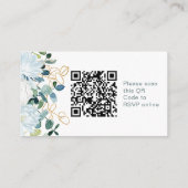 Eucalyptus & witte bloemen QR Code online RSVP Informatiekaartje (Achterkant)