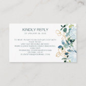 Eucalyptus & witte bloemen QR Code online RSVP Informatiekaartje (Voorkant)