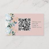 Eucalyptus & witte bloemen QR Code online RSVP Informatiekaartje (Achterkant)