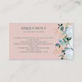 Eucalyptus & witte bloemen QR Code online RSVP Informatiekaartje (Voorkant)