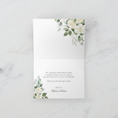 Eucalyptus Witte Bloemen Trouwbedankkaart Bedankkaart (Binnen)